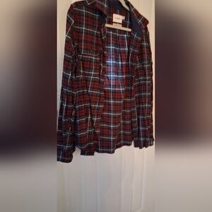 Men's Goodfellow Croft & Barrow Red and Black Plaid Shirt